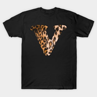 Letter V leopard print T-Shirt